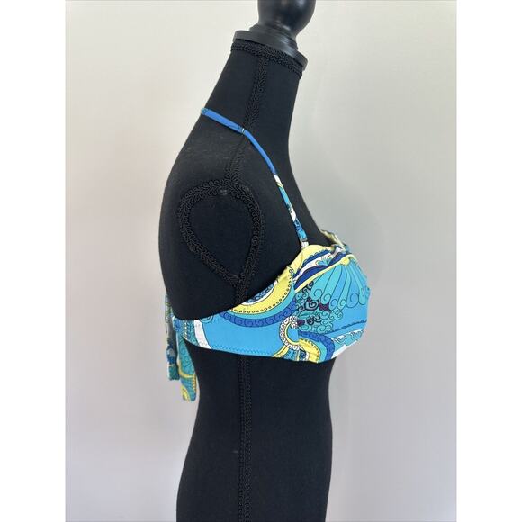 Trina Turk French Riviera Print Buckle Bandeau Swimsuit Bikini Top 10 - Picture 7 of 9